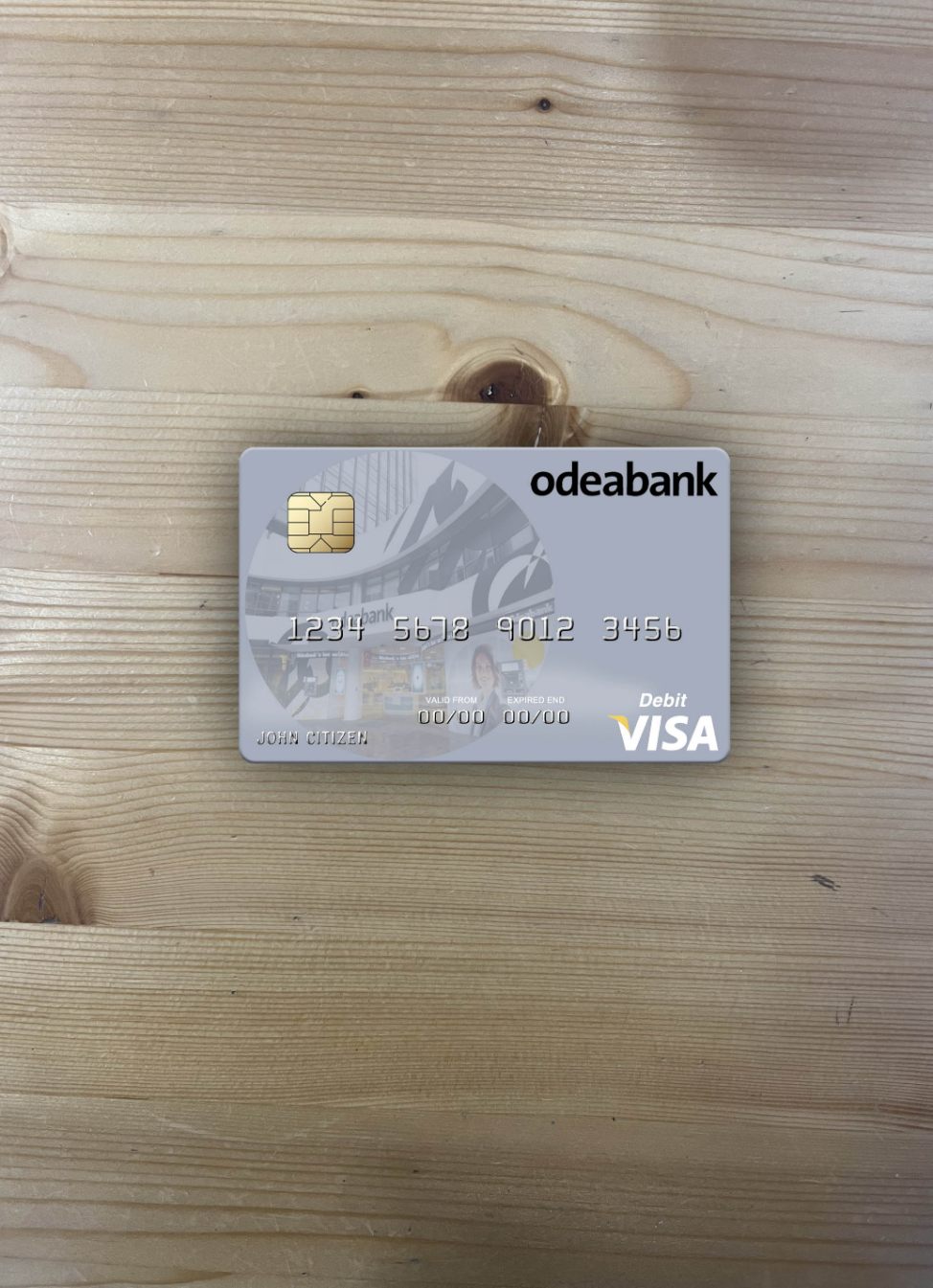 Download Turkey Odeabank visa debit card photolook front Photoshop template